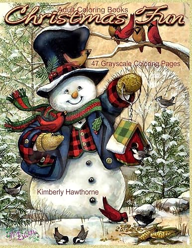 Download Adult Coloring Books Christmas Fun 47 Grayscale Coloring Pages: Beautiful grayscale images of Winter Christmas holiday scenes, Santa, reindeer, elves, snow, holiday decorations, Christmas tree lights PDF