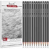Brusarth Professional Drawing Sketching Pencil Set - 12 Pieces,Graphite Pencils(14B - 4H), Ideal for Drawing Art, Sketching, 