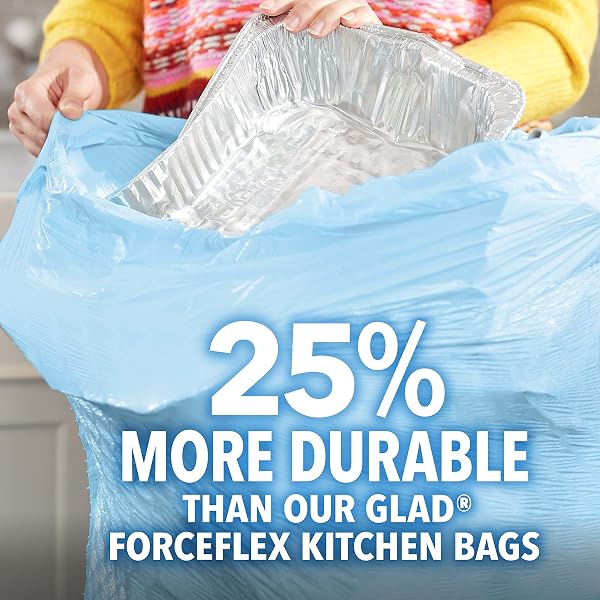 GLAD FORCEFLEX MAXSTRENGTH TRASH BAGS, 13 GAL, BEACHSIDE BREEZE, 34 CT (PACKAGE MAY VARY)