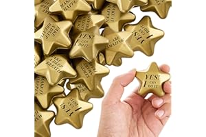 36 Pcs Star Stress Balls, 2.16 Inch Mini Foam Motivational Squeeze Toys, Inspirational Stress Relief Balls Bulk for Students 
