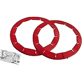 Talisman Designs Adjustable Pie Shield | 8 to 11.5 Inch Rimmed Dishes | Pie Crust Protector I Red - Set of 2