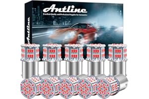 Antline 1156 1141 7506 BA15S LED Bulbs Red, Super Bright 3014 54-SMD LED Replacement for 12V-24V RV Camper Car Vehicle Trailer Boat Trunk Tail Brake Turn signal Lights (Pack of 10)