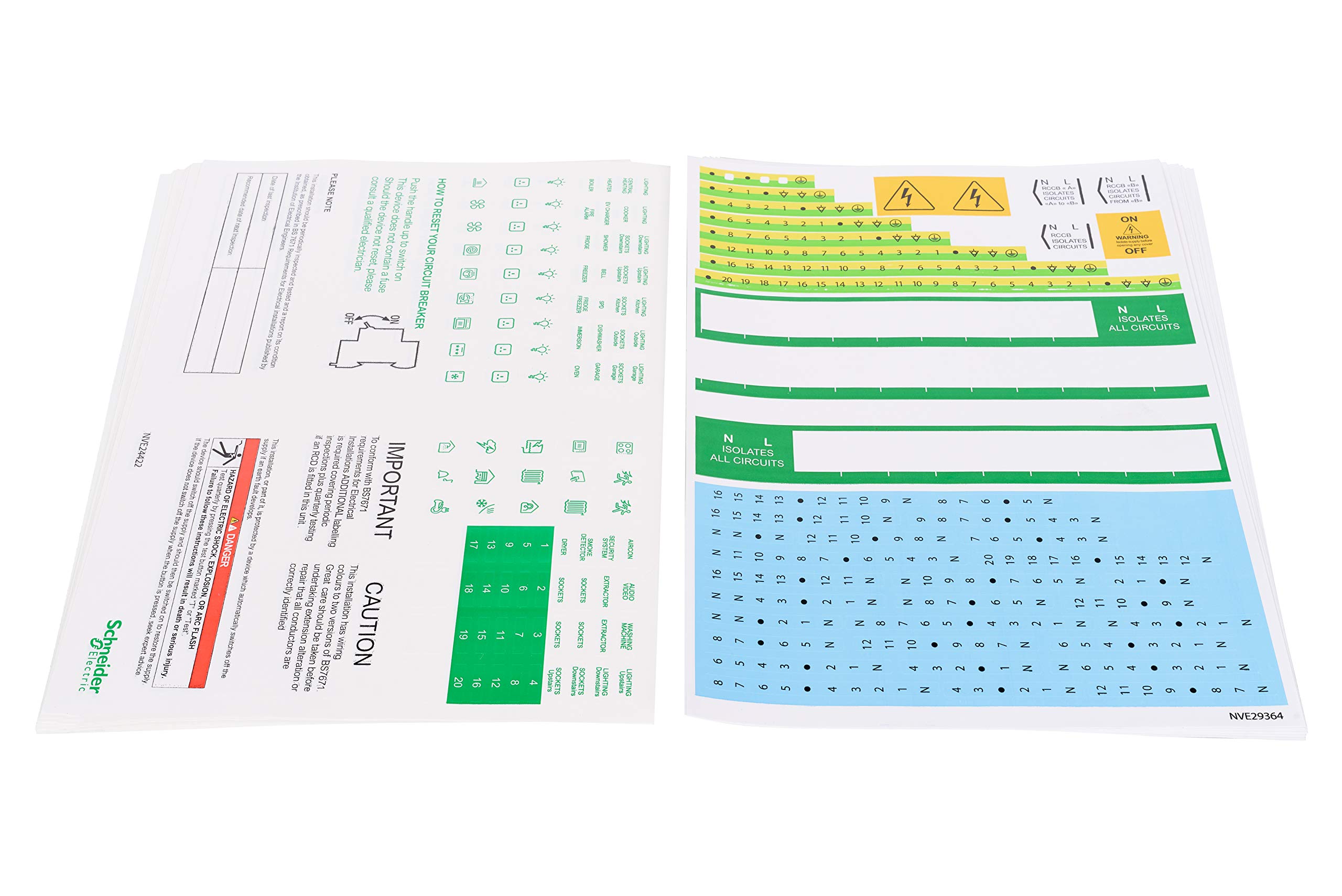 Schneider Electric Easy9+ - Circuit Breaker Sticker Label Kit for Identification, Pack of 10, EZ9ESP