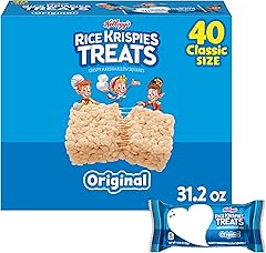 Rice Krispies Treats Crispy Marshmallow Squares, Kids Snacks, Snack Bars, Original, 31.2oz Box (40 Bars)