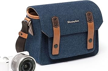 navy camera bag