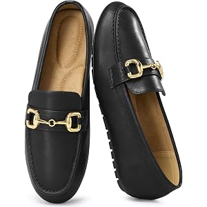 Ecetana Loafers for Women Work Shoes: Comfortable Slip On Professional Business Dressy Flats - Moccasins Penny Loafers for Dr