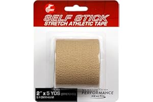 Cramer Eco-Flex Self-Stick Stretch Tape, Cohesive Tape, Flexible Elastic Sports Tape, Athletic Training Room Supplies, Easy Tear & Self-Adherent Bandage Wrap, Single 5 Yard Roll, Beige
