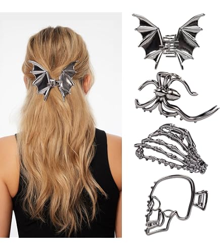 Amazon.com : Metal Black Hair Clips Skeleton Hand Hair Claw  display picture 1