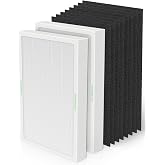 AQS 25/35 Replacement Filter Set Compatible with Vornado AQS25 &amp; AQS35 | 2 Premium Filter and 8 Activated Carbon Pre-Filters, Compared to Part No. MD1-0004 &amp; MD1-0005
