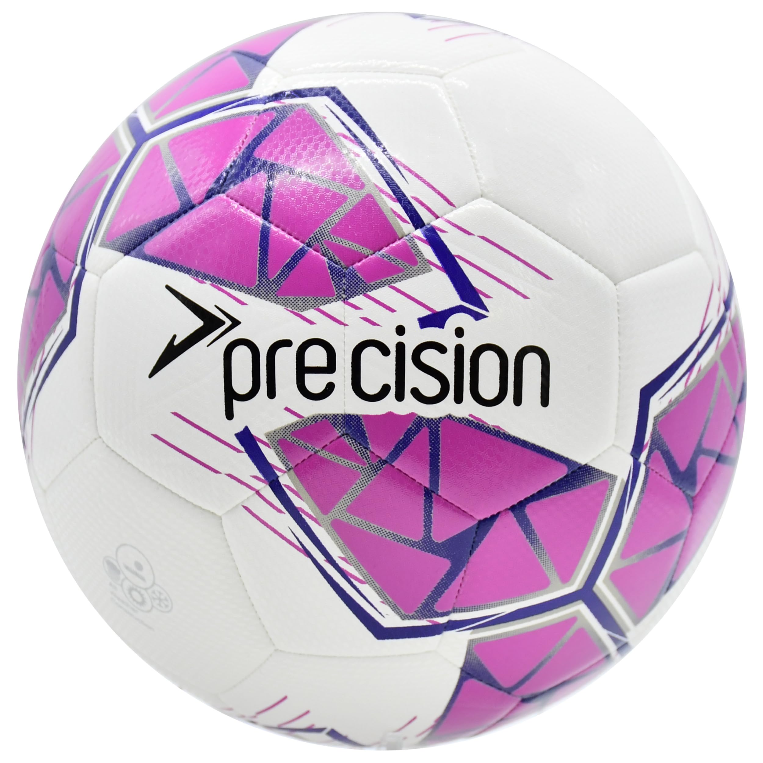 Precision Fusion FIFA Basic Training Ball, All-Weather, IMS Certified, Official, Highly Durable, 3.5mm Eva Foam, White, Pink, Purple, Size Ball 3