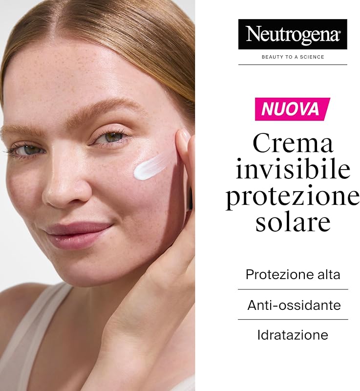 Ultra Sheer Crema Invisibile Protezione Solare Idratante SPF 50 50 ml, Crema viso SPF 50 leggera per pelli secche o molto secche e sensibili, Senza profumo, Non comedogenica