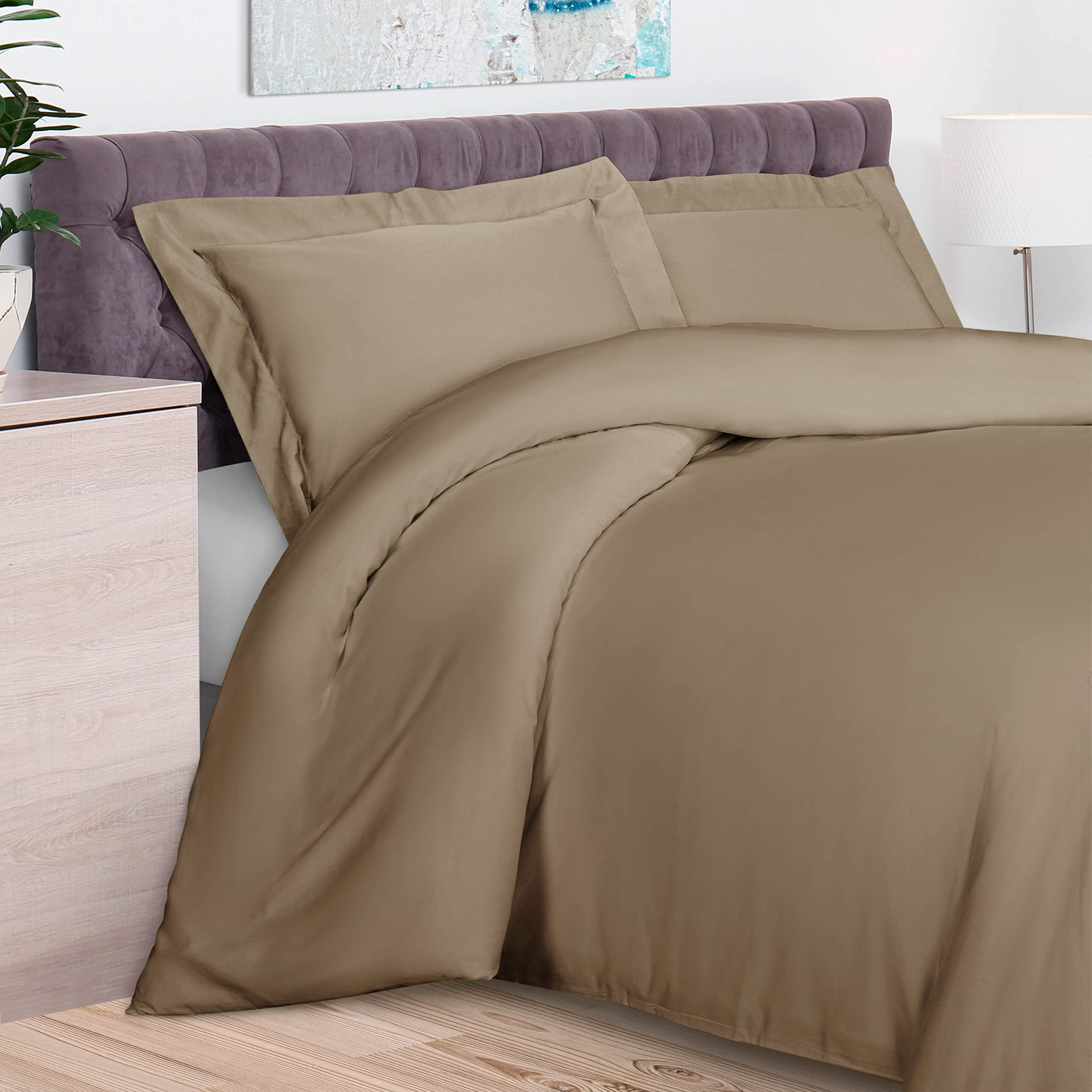 Home City, Bed Linen Set, Taupe - Super-King