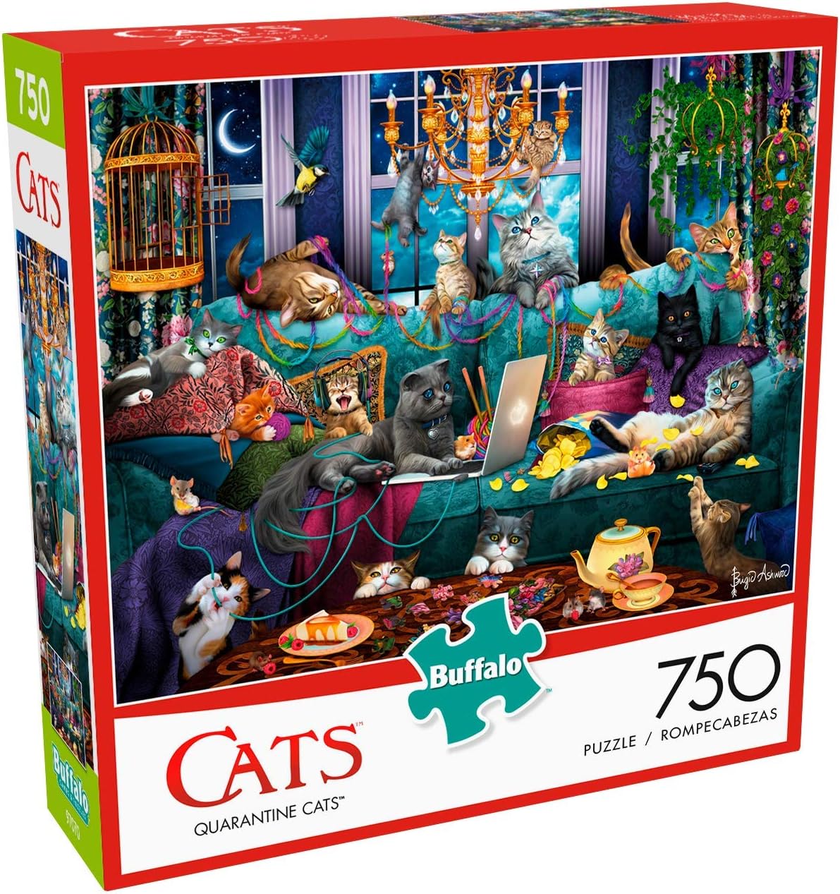Buffalo Games - Quarantine Cats - 750 Piece Jigsaw Puzzle: Toys & Games