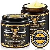 VIOFAIRY Beef Tallow for Skin, Whipped Tallow Honey Balm for Face -Fed Beef Tallow & Raw Wild Honey - Organic Moisturizer for Soft, Smooth Skin- Light Scent, Moisturizing Natural Formula, 8.4 Oz