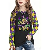 Kids Mardi Gras Shirt Girls Boys Fat Tuesday Shirts New Orleans Carnival Party Mask Graphic Outfits