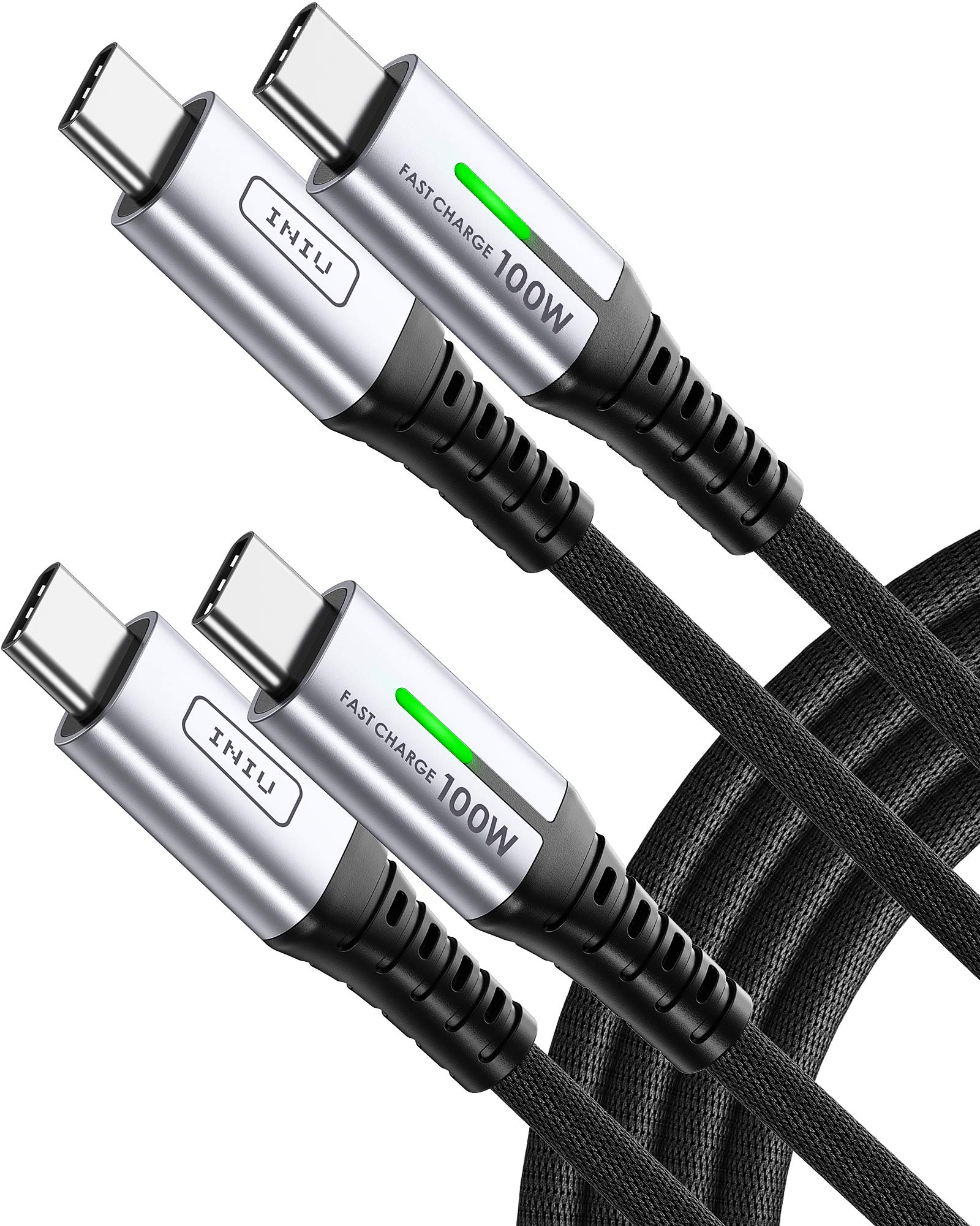 INIU USB C ケーブル (2本セット 2m) 100W 5A PD QC4.0 急速充電 高速データ転送 高耐久ナイロン編み Type C to Type C USBケーブル タイプC 充電ケーブル iPhone 16 15 Samsung Galaxy MacBook Airpods iPad Xiaomi OPPO Sony Xperia Google Pixel等Type-C機種対応 の商品画像
