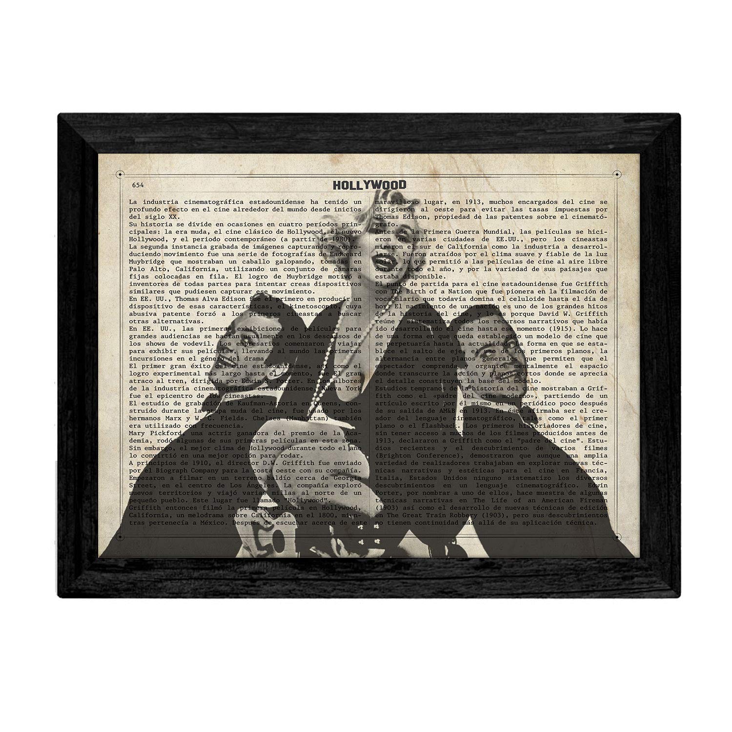 Nacnic vintage movie film skirts and definition of crazy about Hollywood - Unframed - A4 size.