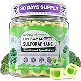 150mg Liposomal Sulforaphane Supplement from Broccoli Sprouts Extract - Sulforaphane with Myrosinase, Vitamin C, E | Broccoli Sprout Supplement for Antioxidant, Detox & Cellular Health | 60 Counts