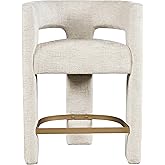 Jofran Upholstered Counter Stool with Arms – Versatile Barstools – Stylish Seating for Kitchen Dining Room or Home Bar, Natur