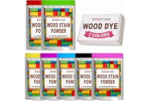 GOODTAKE 7 Colors Wood Stain Powder, Wood Dye Pigment Powder That Makes Vibrant Wooden, Premium Fast Dry for Indoor Outdoor W