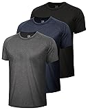 BOOJO 3 Pack Workout Mens Shirts - Quick Dry Causal