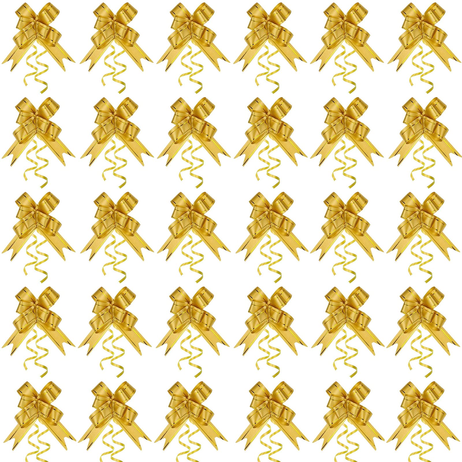 YUDANSI 30pcs Mini Bows Gift Bows 25cm with Bow and 2 Gold Yarns, Decorative Bows for Christmas, New Year, Valentine's Day, Birthday, Wedding, Car, Basket Decoration, Gift, Bows