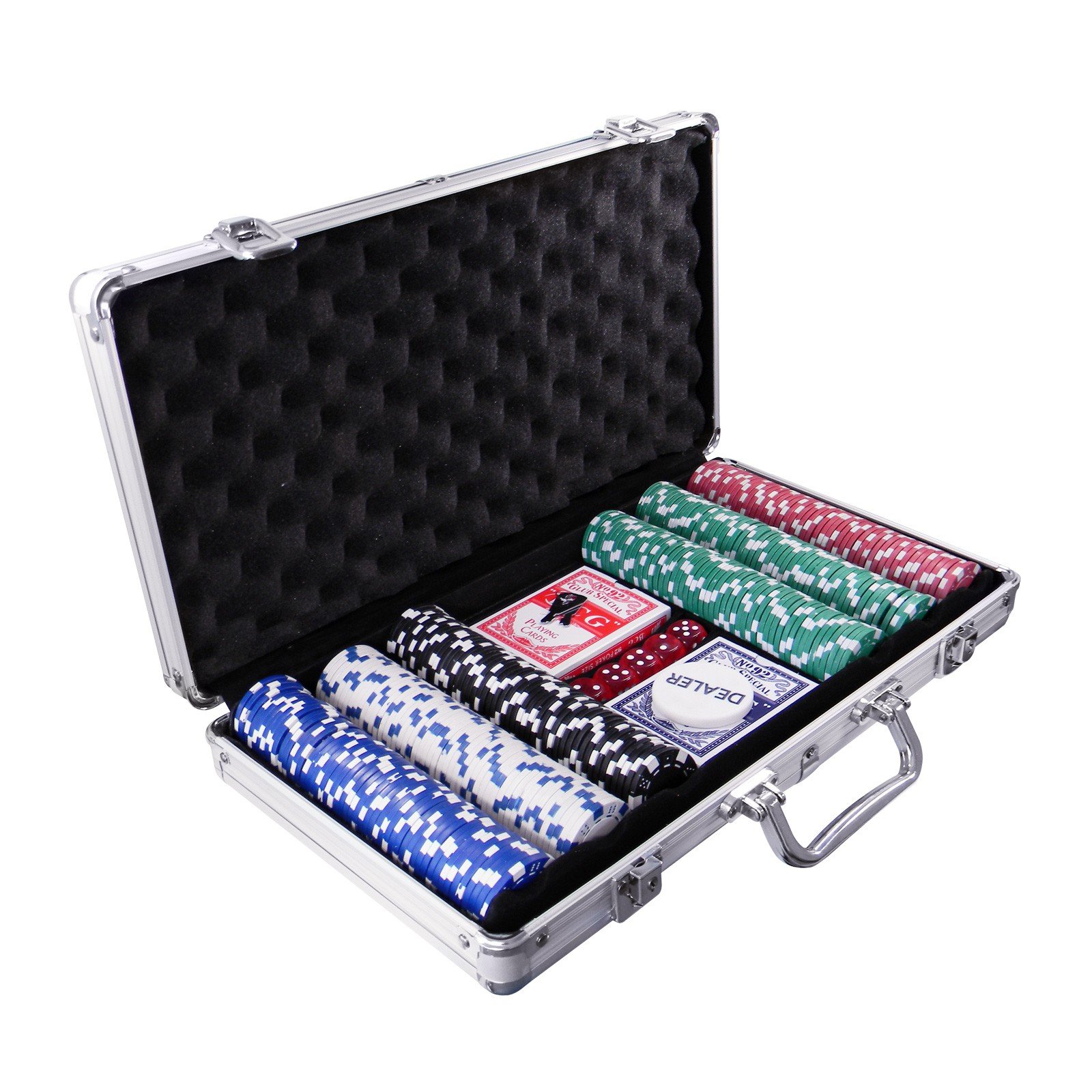 Eaxus® Royal Flush Poker Set in Aluminium Case 300 Chips with Card Decks