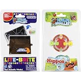 World's Smallest Lite-Brite &amp; Hungry Hungry Hippos Mini Game Set of 2, Ages 8+