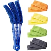 Hiware Window Blind Cleaner Duster Brush with 5 Microfiber Sleeves - Blind Cleaner Tools for Window Shutters Blind Air Conditioner Jalousie Dust