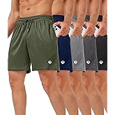 lomsoe 5 Pack Gym Shorts Men 5 Inch Quick Dry Mesh Shorts Men Lightweight Training Athletic Running Shorts with Pockets