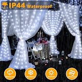 Ollny Curtain Lights 300LED USB 3m x 3m Waterproof 8 Modes Warm White view 8