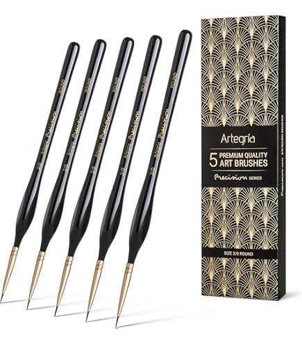 Ensemble De Mini Pinceaux De D?tail ZEM Brush Golden Taklon Liner 200 Mini Liners 200 100 Dtails 100 50~p71856804