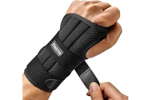 FREETOO Wrist Brace for Carpal Tunnel Relief Night Support , Maximum Support Hand Brace with 3 Stays for Women Men , Adjustable Wrist Support Splint for Right Left Hands for Tendonitis, Arthritis ,