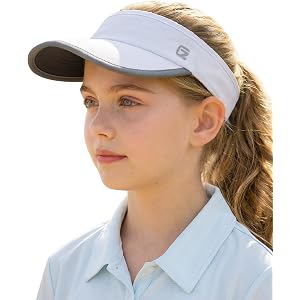 GADIEMKENSD Reflective Sun Visor for Girls, UPF 50+ Lightweight & Breathable for Running, Tennis, Golf & Outdoor Sports