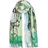RonFoxi Reversible Pashmina Scarf - Double-Side Scarf For Women Winter Shawl Wrap Monet Van Gogh Art Printing Scarves
