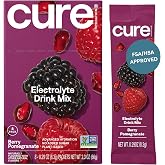Cure Hydration - Electrolyte Drink Powder Berry Pomegranate 8 Packets | Plant-Based Dehydration Relief Mix Made with Coconut Water, No Added Sugar, Vegan, Non-GMO, Gluten Free, FSA-HSA Eligible