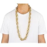 Largemouth 40" Heavy Rope GOLD PIMP CHAIN OLD SCHOOL RAPPER Costume Bling!! (Gold)