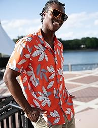 COOFANDY Mens Beach Shirts Aloha Short Sleeve