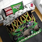 Sunny Side Up Monster Jam Full Comforter Set - 7 Piece Kids Bedding Includes Comforter, Sheets & Pillow Cover - Super Soft Trucks Microfiber Bed Set