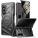 TONGATE for Galaxy Z Fold 7 Case with Privacy Screen Protector, [Compatible with MagSafe][Anti Spy] Shockproof Phone Case, Built-in Stand & Belt Clip & Hinge Cover for Samsung Z Fold 7 2025 8", Black