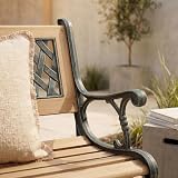 Garden Vida Twin Cross 3 Seater Garden Bench with Hardwood Slats & Cast Iron view 6