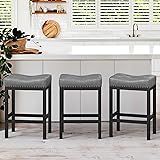 LUE BONA Counter Height Bar Stools, 24 Inch Saddle