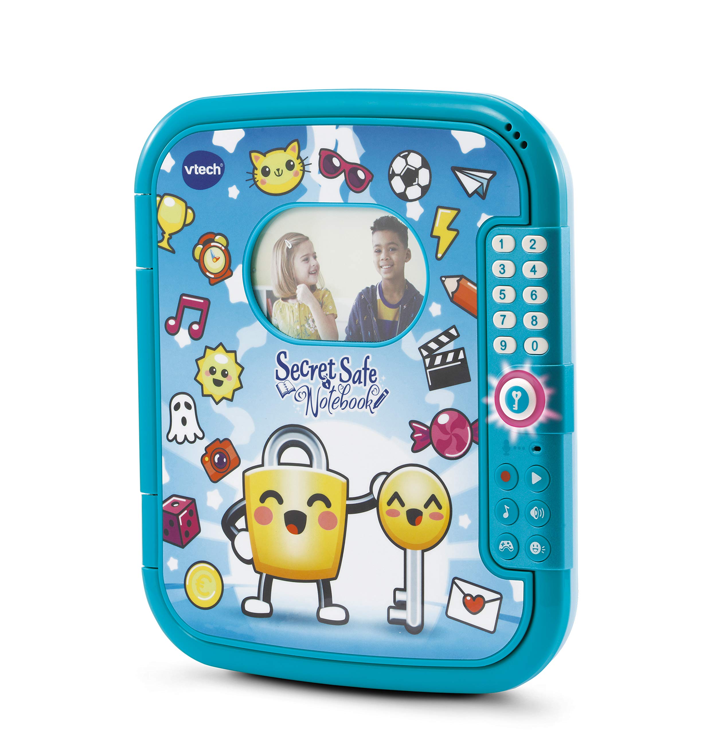 VTech Blue Secret Safe Notebook, Interactive Kids Journal, Secret Diary with Password Protection, Games and Music with Sound Effects, Ages 6, 7, 8, 9+ Year Olds,Multicolor,24.1 x 27.5 x 6.5 cm