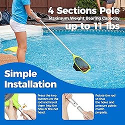 Swimming Pool Skimmer Net 57 inches, Leaf Rake Net