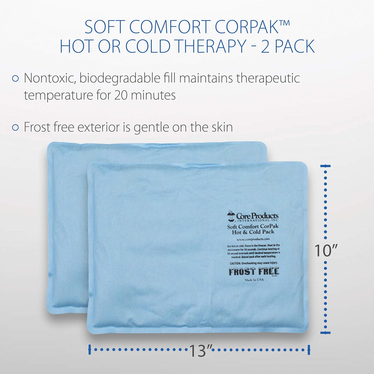 Core Products Soft Comfort CorPak Hot and Cold Therapy - 10" X 13" (2 Pack): Health & Personal Care
