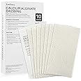 LotFancy Calcium Alginate Wound Dressing, 4”x8” Patches, 10 Count, FSA HSA Eligible, Sterile Non-Stick Padding, Highly Absorbent Wound Dressings Pads for Emergency Care, Fast Healing