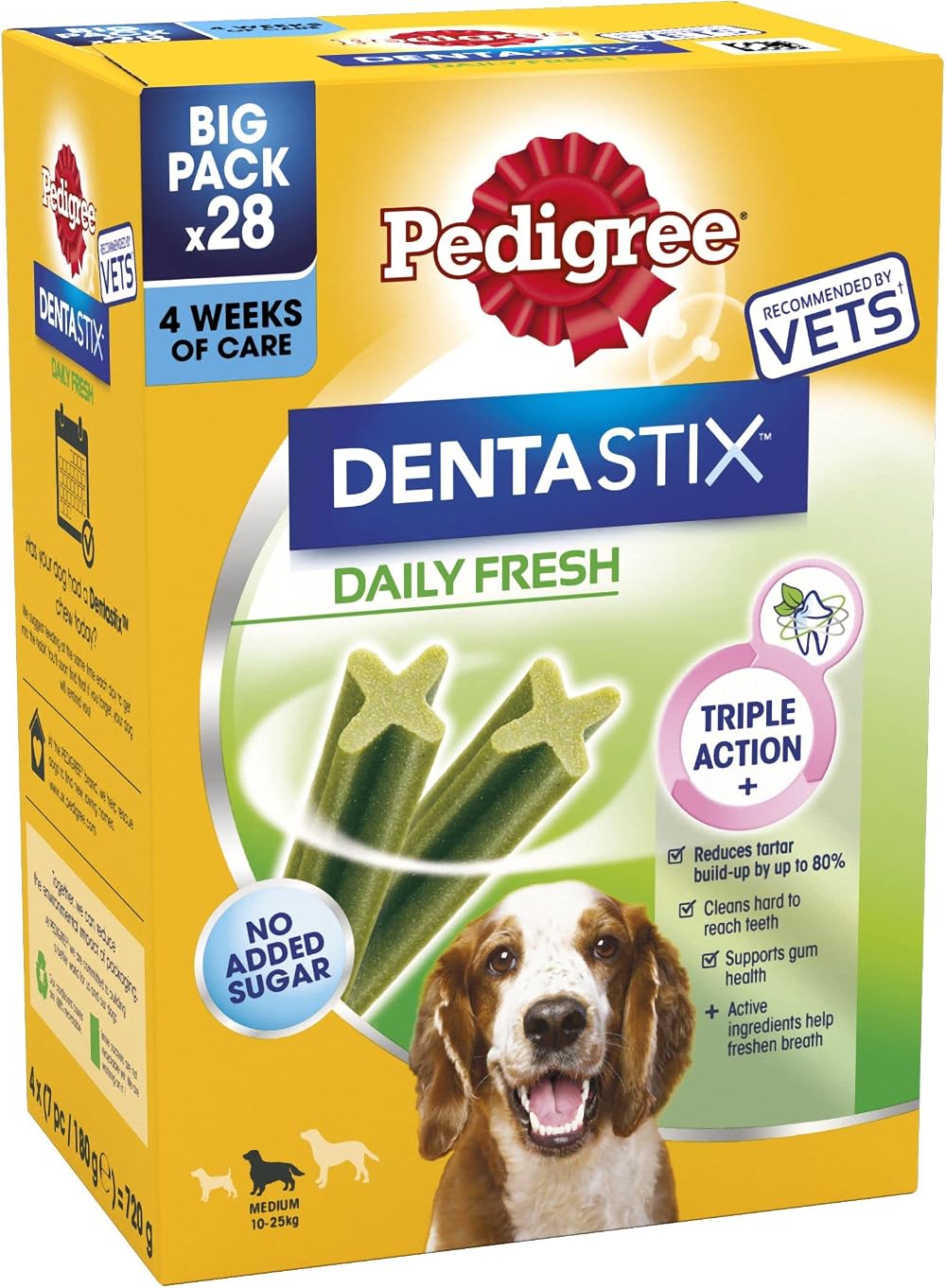 Pedigree Dentastix Fresh Dental Dog Chews Medium 10-25kg 4 x 28 Sticks