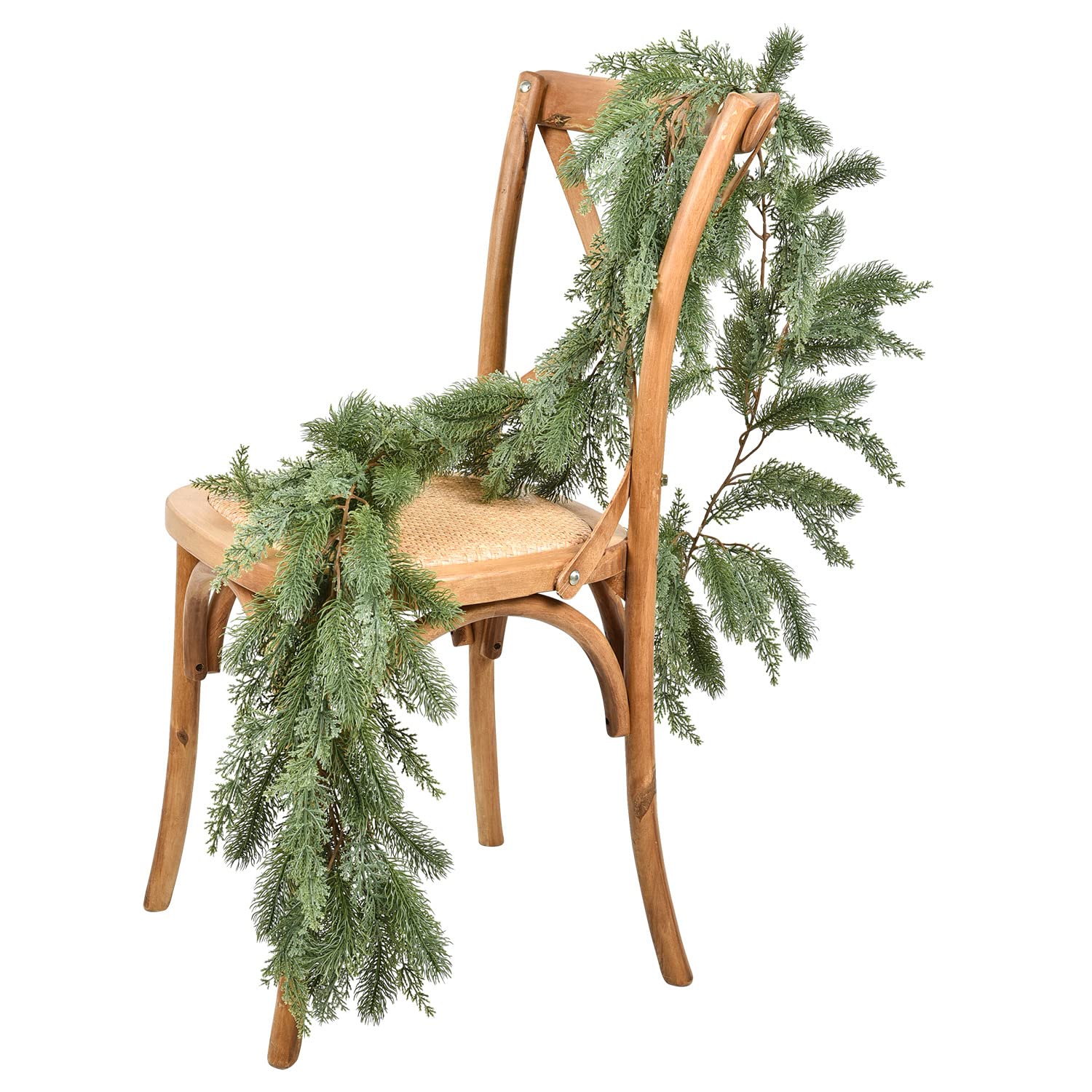 Photo 1 of DearHouse Pine Christmas Garland,6Ft WinterArtificial Greenery Garland for Holiday Season Mantel Fireplace Table Runner Centerpiece Decor