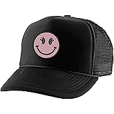 ALLNTRENDS Girl Smile Face Trucker Hat Embroidered Adult Baseball Cap Adjustable Snapback