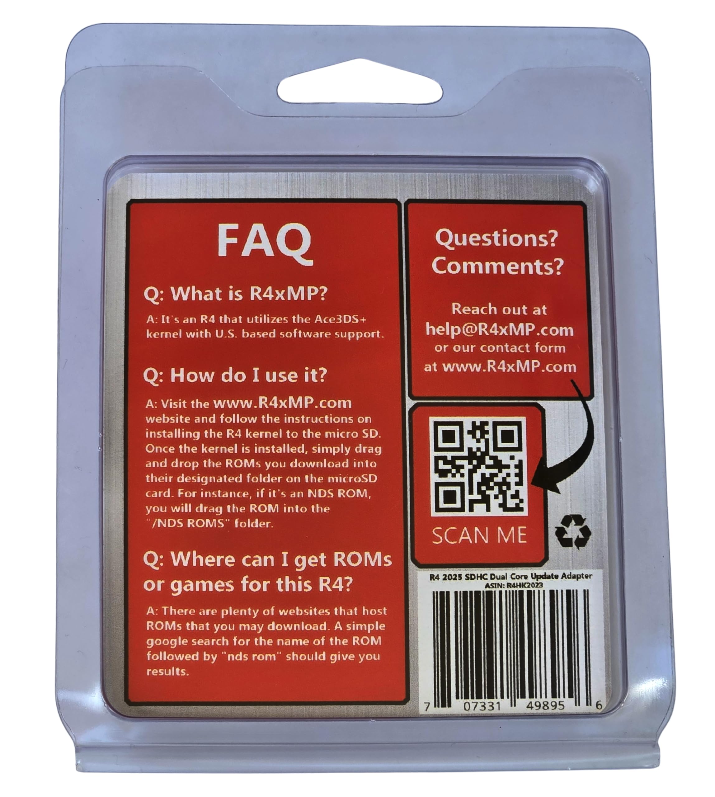 HawkTec R4 2025 R4xMP SDHC Dual Core Update Adapter Memory Card for NDS DS DSI 2DS 3DS New 2DS New 3DS XL, No Timebomb